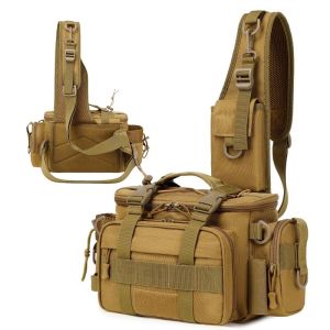 Mens Outdoor Crossbody Bag Large Capacity Tactical Fishing Waist Bag Hiking Travel Bag Multifunctional Overseas Shipping