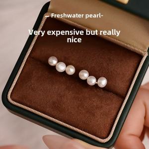 Smiling Pearl Earrings Womens Natural Freshwater 925 Sterling Silver Hypoallergenic Small Design Ear Jewelry Dangle