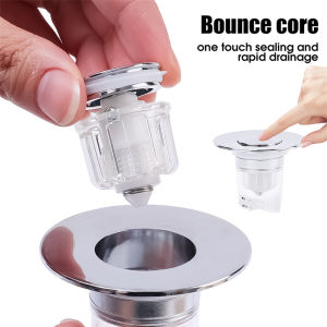 Anti-odor Floor Drain Filter Bathtub Hair Fur Trapper Sink Residue Strainer Washbasin Bounce Core Anti-clog Pipe Drain Stopper for Kitchen Bathroom Toilet