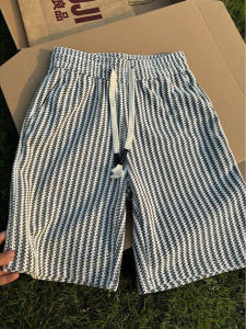 Quần Short Dệt Kim Sọc Cổ Điển Cho Nam Mùa Hè Quần Thể Thao Mỏng Nhẹ Quần Dài Năm Điểm Rộng Rãi Thường Ngày Quần Dài Vừa Phải