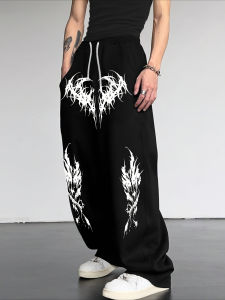 2026 Fashion New Cool Dark Striped Gothic Style Loose Straight Pants Outdoor Mens and Womens Sports Street Casual Pants