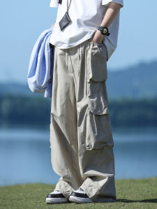 กางเกงทำงานทรงหลวมสไตล์ย้อนยุคสำหรับผู้ชาย กางเกงขายาวทรงหลวมสบาย ๆ สำหรับฤดูร้อน กางเกงขายาวทรงหลวมสำหรับใส่ทำงาน