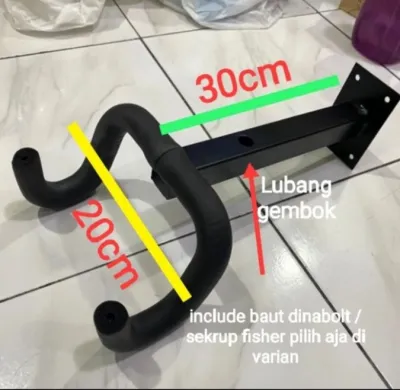 gantungan sepeda tempel dinding / gantungan sepeda di tembok / alat gantung sepeda di tembok / besi gantungan sepeda / wall mounting bike hanger