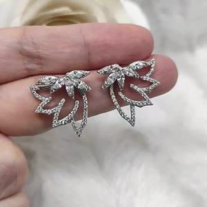 ต่างหูใส่หน้าหลัง ประดับคริสตัลแท้ ลายปีกนางฟ้า ขนาดพอเหมาะ แยกใส่ได้2สไตล์ ต่างหู เครื่องประดับ ER1726 ValueJewelry