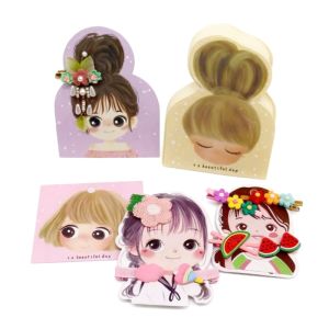 50CARD Cute Little Girl Avatar Hairpin Card Multiple Sizes