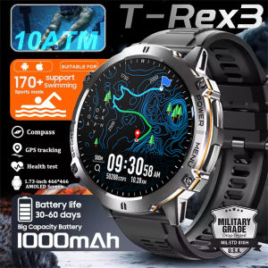 2025 HOT New T-REX3 SmartWatch 1000mAh Large Battery Durable Compass 10ATM Waterproof Tactics 100+Sport HD call Smart Watch Men