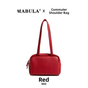 MABULA | Minimalist Soft Leather Womens Boston Bag Large Capacity
