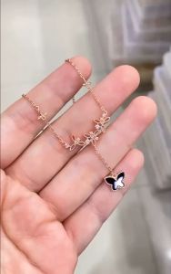 Kalung Set Emas Asli Kadar 75 17K RoseGold Diamond Look Aesthetic Solitaire Love