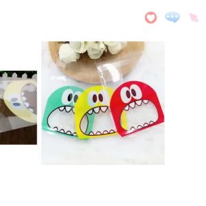 100/200Pcs Cartoon Monster Cookie Candy Self-Adhesive Plastic Bags For Biscuits Snack Baking Package Supplies Christmas Decor