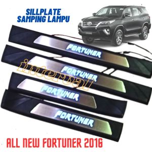 Sill Plate Lampu & Sillplate Samping Injakan Kaki Mobil Fortuner 2016