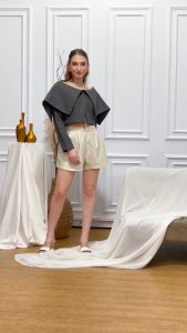 Liant Grey Outer Crop Outwear Women