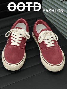 Casual Canvas Skate Shoes Mens Flat Bottomed Retro American Style Japanese Flavored Sulfurized Shoes High Street Youth Board Shoes