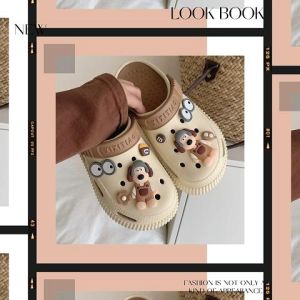 NQshop งานดีมาก รองเท้าแตะแบบสวมแฟชั่น ทรงสวยสวมสบาย พื้นนิ่ม สไตล์มินิมอล ฟรีตัวติดการ์ตูนน้องหมา รุ่นนี้ซัพพอร์ตเท้าได้ดี งานดีไม่ไหว ใครสาวกหัวโตห้ามพลาด