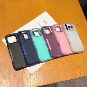 Camera Stand Case for iPhone 17 Pro Max 18 15 14 13 12 11 16 Plus 16E 17E Armor Shockproof Lens Protect Hard Plastic TPU Cover