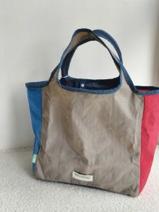Oxford Cloth Portable Eco-friendly Shopping Bag Canvas Beach Handbag Picnic Fitness Bag Lovey Summer Korean Style Contrast Color