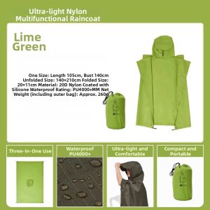 Mobi Garden | 3-in-1 Ultra-light Outdoor Raincoat 20D