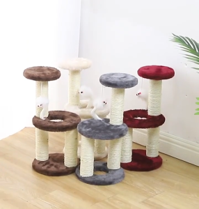 Cat Tree Tower Small Sisal Scratching Post with Hanging Toy Ball for Kittens & Small Cats