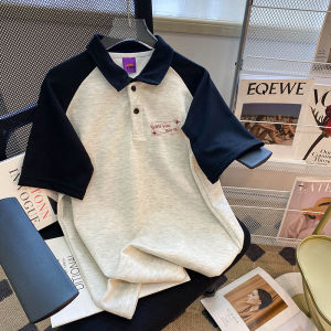 เสื้อยืดคอโปโลแขนสั้นทรงหลวมสำหรับผู้ชายและผู้หญิง ทรงหลวม สไตล์ลำลอง ฤดูร้อน 2022 ผ้าโพลีเอสเตอร์ผสมคอตตอน