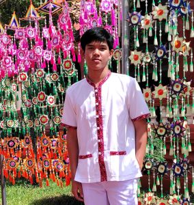 เสื้อภูไทแขนสั้นชาย แต่งขิดทอมือ