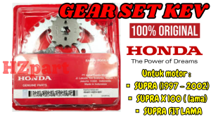 GEAR SET+RANTAI KODE-KEV ORI HONDA SUPRA X-FIT LAMA UK 15T40T KUALITAS ORIGINAL ASLI HONDA ORIGINAL