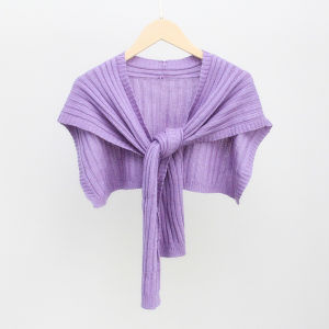 Xu Xu Silk Wool Knotted Knitting Shirt Small Shawl Outer Cloak K-style Easiest for Match Shoulder Pad Womens Scarf