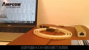 AMPCOM Kabel Ethernet CAT7 (10G 600MHz) Patch Jaringan RJ45 Terlindung Kabel dengan Timbal Berlapis Emas 50u dan Jalinan Poliester