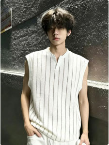 ZHUOCAN | American Stripe V-Neck Men Summer Breathable Fitness Sport Vest