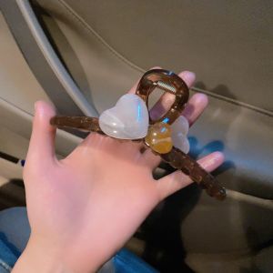 Large Size Color Block Heart Shaped Hair Claw Womens New 2023 Shark Clamp Multi Hair Quantity Clip Stylish Hair Accessory