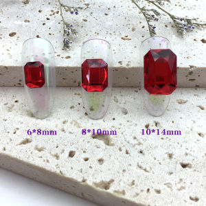 Flats Color Long Octagonal 8 * 10mm Internet Celebrity Manicure Three Combination Mixed Size Nail Jewelry DIY Rhinestone