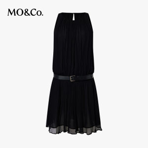 MO&Co. | New Summer Smooth Texture Off Shoulder Black Dress