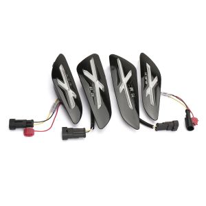 ไฟเลี้ยวรูปตัว X สำหรับ Vespa Sprint ด้านข้างด้านหน้ารถจักรยานยนต์ไฟกระพริบชุดสัญญาณไฟ LED ใหม่150 125 Primavera 125 PRIMAVERA 150