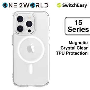 SwitchEasy Crush Magnetic Transparent iPhone 15 15 Plus 15 Pro and 15 Pro Max Case - Shockproof PC & TPU Bumper Crystal Clear Drop Protection Cover