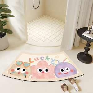 Arc Shaped Bathroom Mat Ultra Absorbent Soft Diatom Mud Shower Room Door Mat Anti Slip Toilet Entrance Rug Home Decor