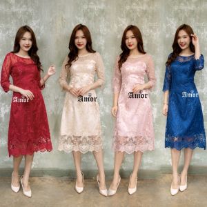 802##ชุดเดรสลูกไม้สไตล์เกาหลีชูดเดรสไปงานแต่งงานบวชชูดทำงาน by WOW Shop DD