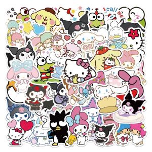 52TOYS | Sanrio 50 Miếng Dán Kuromi Dễ Thương Đa Năng Chống Thấm Nước Trang Trí Văn Phòng Phẩm Cho Tủ Lạnh Máy Tính