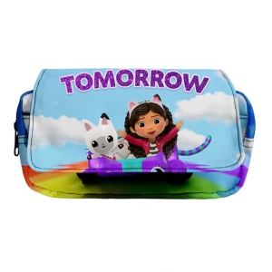 The New Gabbys Dollhouse Peripheral Casual Cool Simple Student Office Primary and Secondary School Students Pencil Case