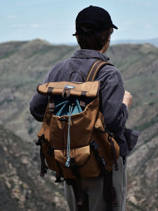 Kouga Large Capacity Travel Flip Cover Camping Laptop Bag Portable Backpack for Short Hiking Soft Pack with Rain Cover Cushion Strap