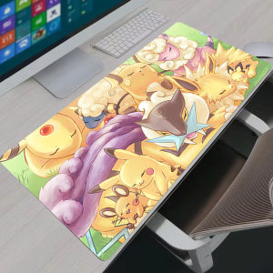 Bandai | Mouse Pad XXL Jolteon Anime Kawaii Gamer Cabinet Deskmat P-pokemon Eevee Keyboard Rug Laptop PC Gaming Rubber Extended Tablepad