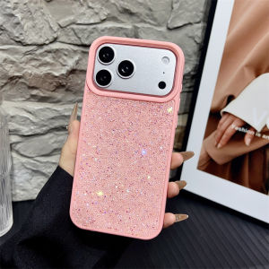 Luxury Bling Glitter Diamond Sequins Solid Color Phone Case For iPhone 17 Air 16 15 13 14 12 Pro Max Shockproof Protective Cover