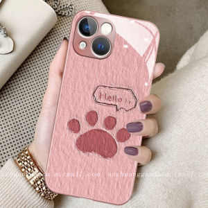 Cute Cat Paw Design Liquid Glass Phone Case Full Protection for Apple 16 15 pro Max 14 New Model 13 X/XS XR 8 plus Simple Style