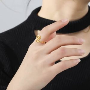 Có Thể Điều Chỉnh Thép Không Gỉ Móng Vuốt Mèo Nhẫn Móng Vuốt Chó Trái Tim Tối Giản Thời Trang Nhẫn Dành Cho Nam Và Nữ Lãng Mạn Trang Sức Dự Tiệc