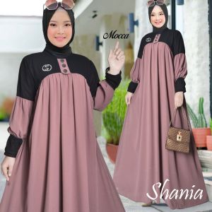 Gamis ceruty babydoll kombinasi murah / gamis wanita modern terbaru Shania iragading