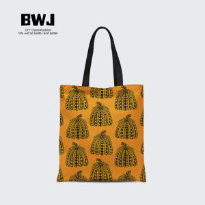 Artist Japanese Polka Dot Pumpkin Cloth Bag Spring Summer Eco-friendly Single Shoulder Handbag Quirky Grandma Canvas Tote