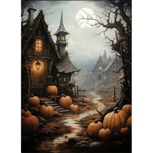 Forest Animals Butterfly Bat Plants Flowers Canvas Wall Art Nature Painting Decor Vintage Dark Skeleton Pumpkin Halloween Poster