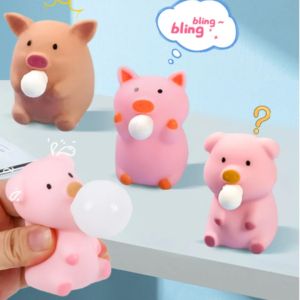 Creative Cute Pig Spit Bubble Squishy Toys Piggy Squeeze Toy Cute Pigman Stress Relief Toys for Kids Gift Funny Vent Squeeze Toy