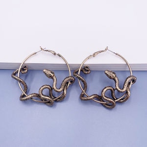 Punk Big Crazy Twining Snake Hoop Earrings For Women Statement Earrings Vintage Jewelry Accessories