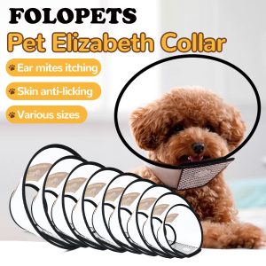 【Thicked】FOLOPETS Pet Elizabeth Cone E-Collar Dog Cat Head Cover Anti Bite Cone Pet Supplies