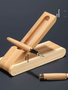 High-End Bamboo Wood Box Replacement Ink Pen Set Creative Neutral Water Pen Business Professionals Office Writing Gift