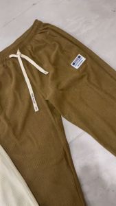 ZEKE B0026 Corduroy Long Pants Mens Plain Casual Trouser Straight Leg Baggy Pants For Men