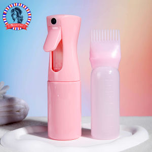 Hair Oil Applicator Set Root Comb Applicator Hair Oil Applicator Fine Mist Sprayer Hair Dye Bottle Barber Shop Tools 2 Pcs